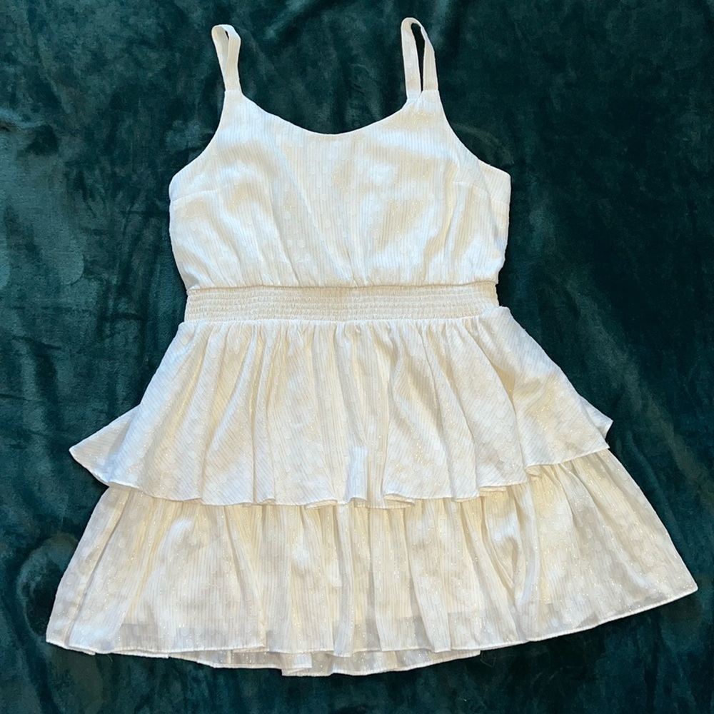 EXPRESS Cream with Gold threading detail Dress.
